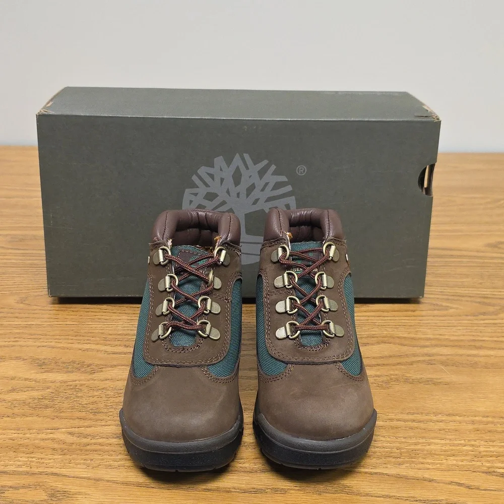 Timberland Beef & Broccoli Boots Brown/Olive Green Kids Size 2 Youth TB016737